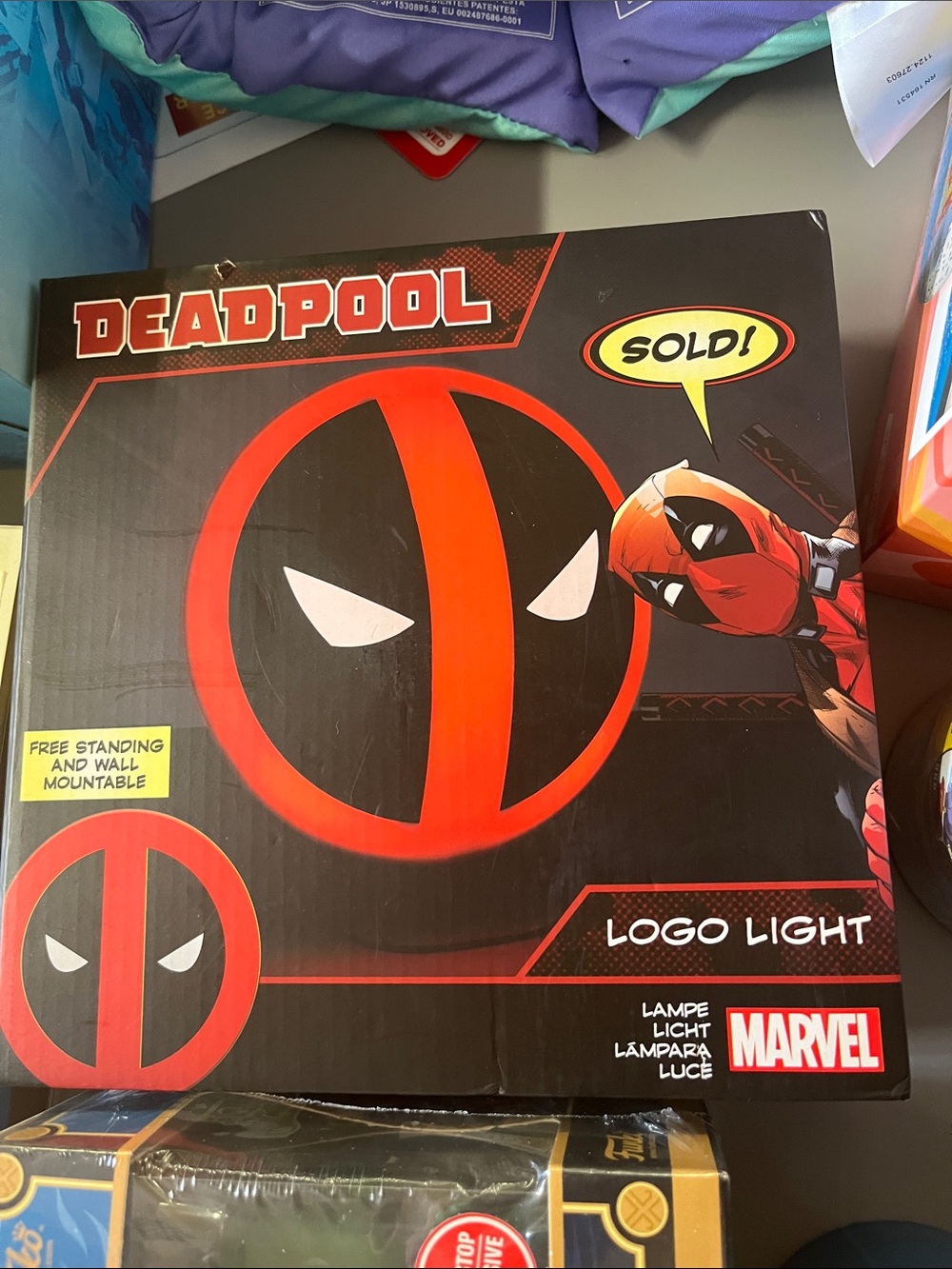 Marvel Deadpool Red and Black Logo Light